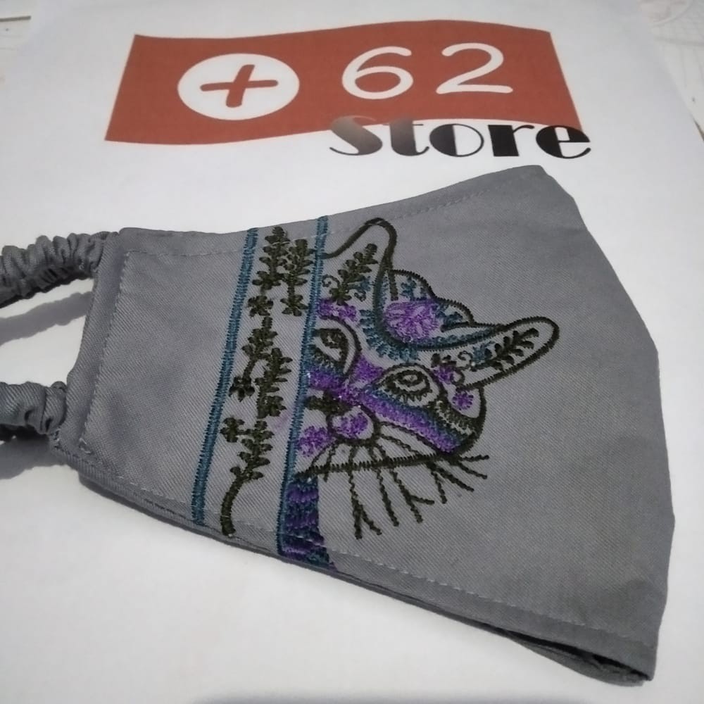 Masker Bordir Kucing