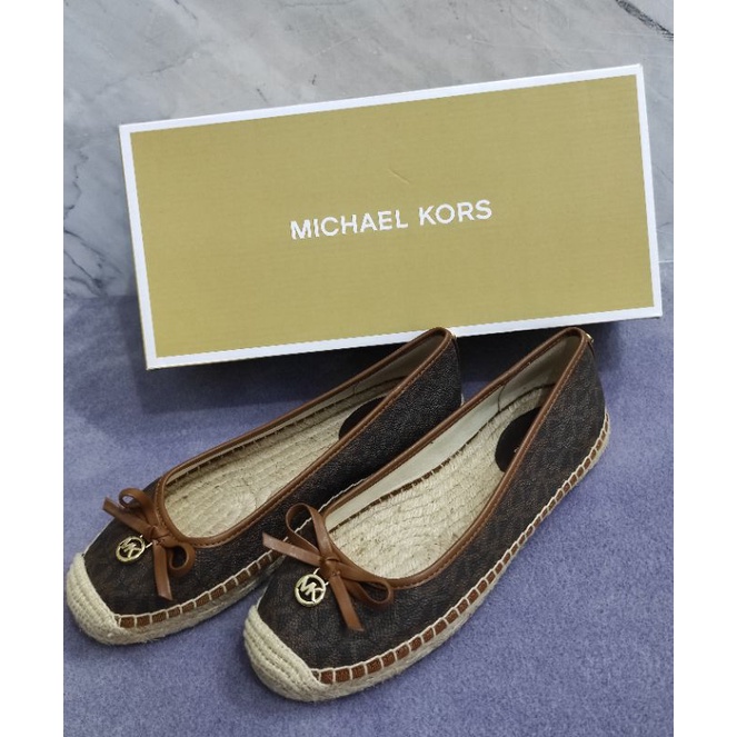 MK Lora Logo Espadrille Brown