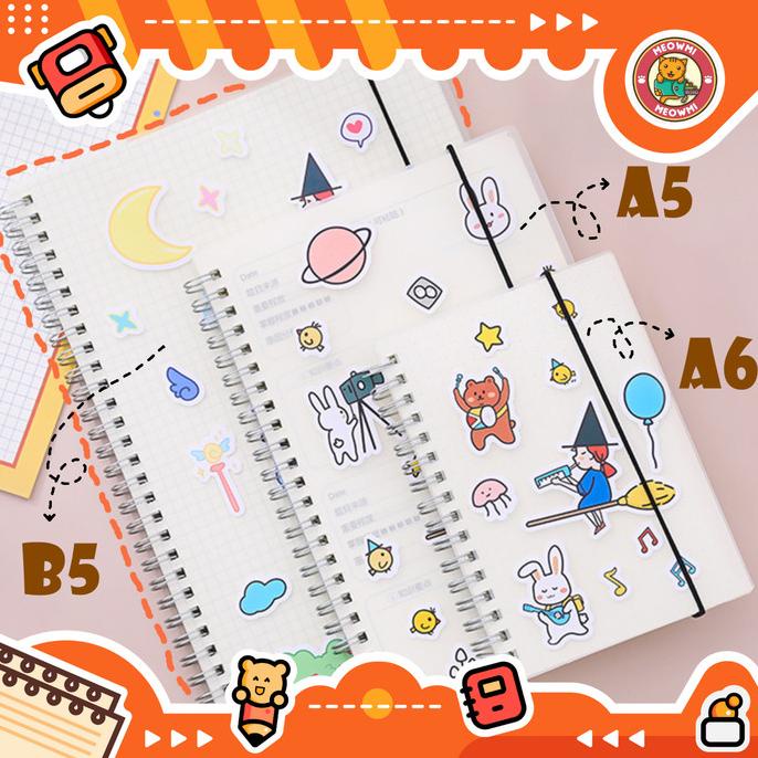 

&<&<&<&] Buku Tulis Note Book Ukuran B5 A5 A6 Ring Spiral Cover Polos Doff MB0