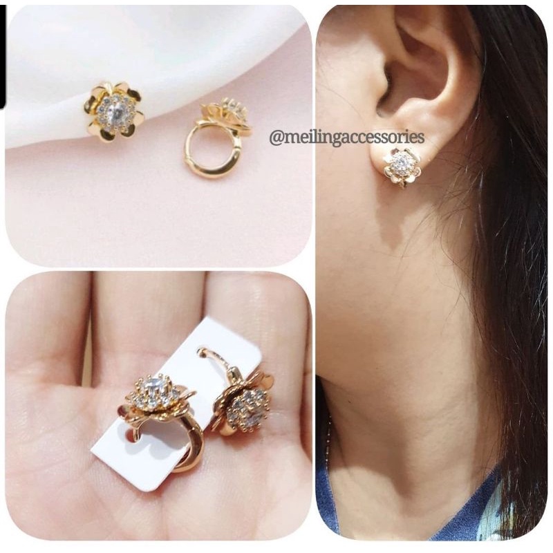 Anting Silver925 Perak platgold Premium Quality 03 Anti Karat Anti Alergi Earring at09