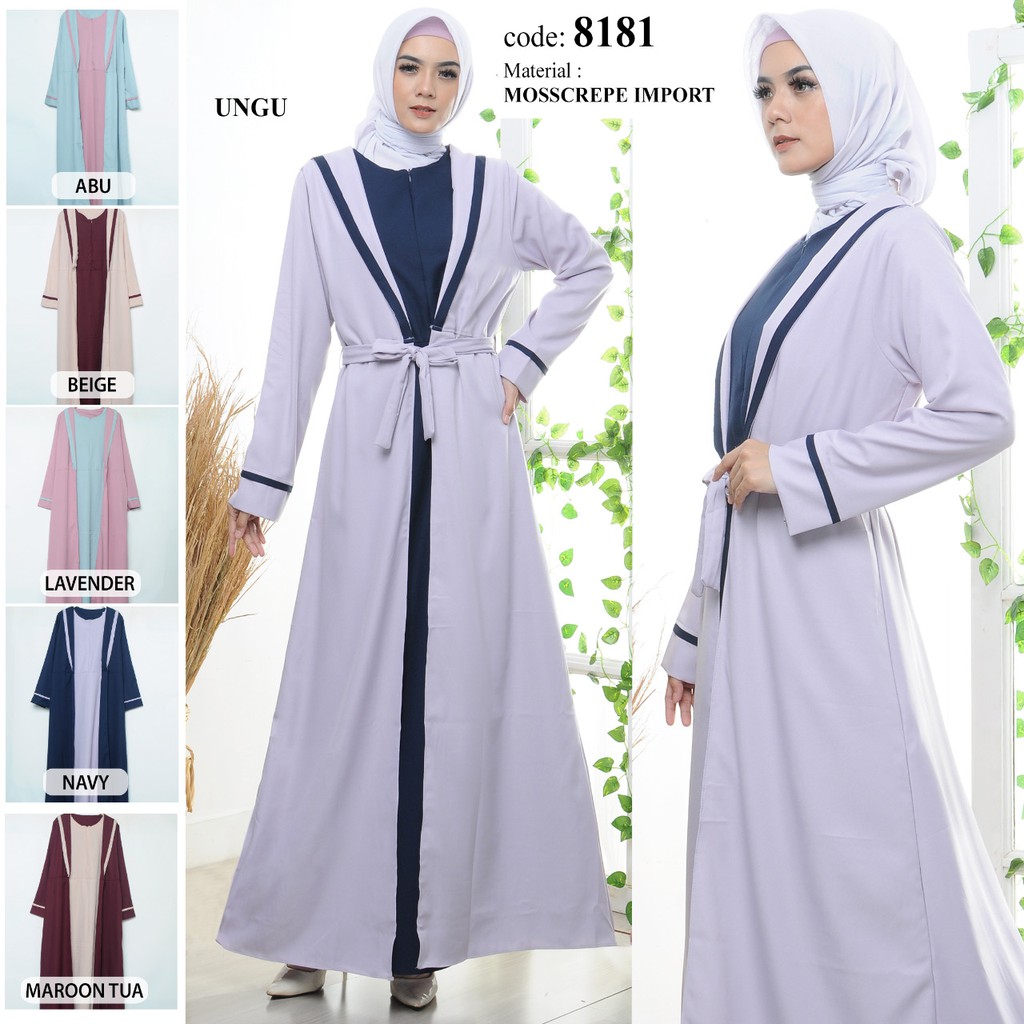 Gamis Terbaru Model Polos Kombinasi GB-8181