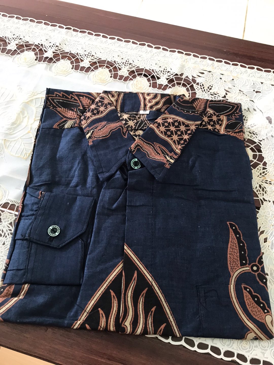 Kemeja Batik Pria Lengan Panjang Size M L Xl Xxl Bswart Batik Hrb026 Kenongo Hem Panjang Padi