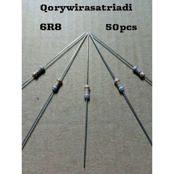 Resistor 6R8 Ohm Resistor 6.8 Ohm 1/4 Watt 50pcs
