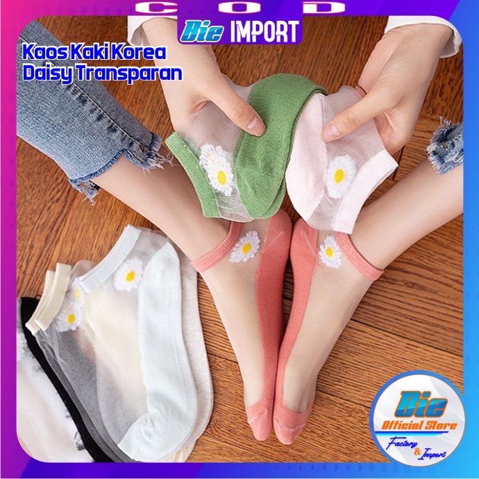 Kaos Kaki Korea Wanita Daisy Transparan Korean Style Impor Best Selller