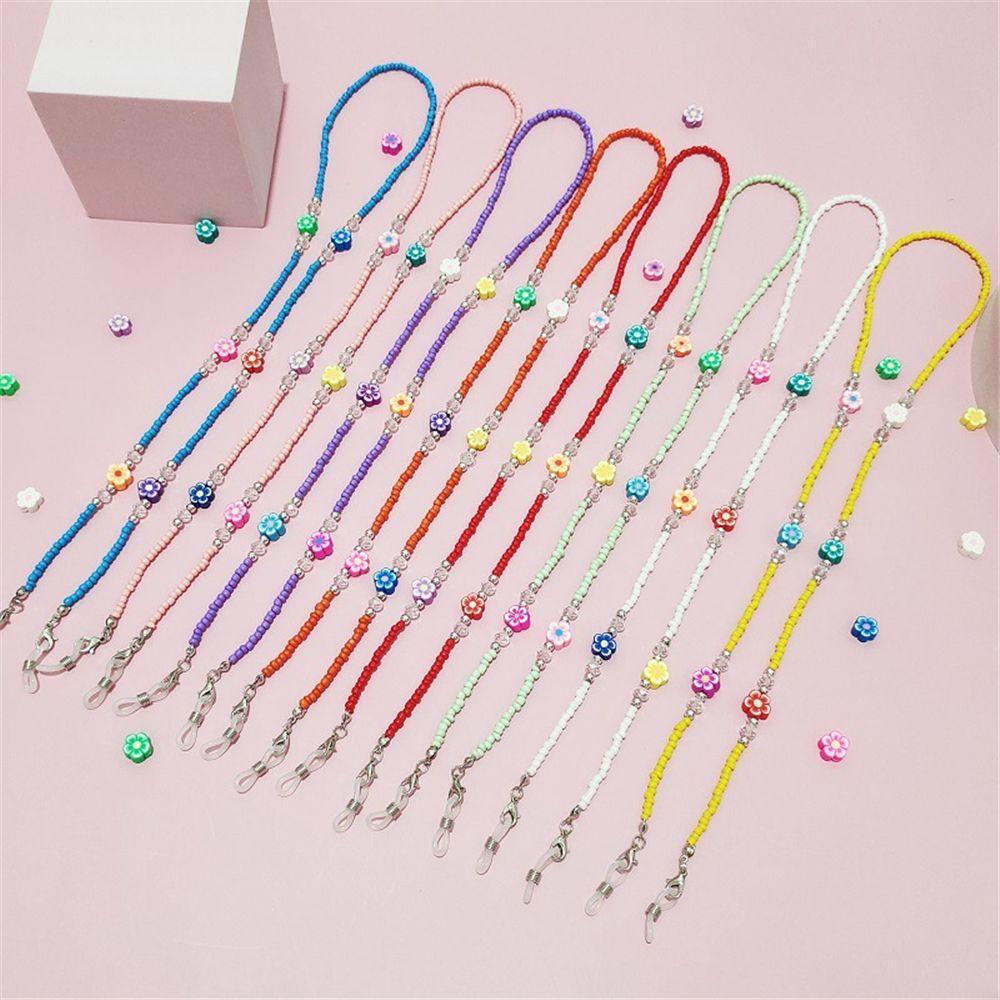 Lily Manik-Manik Lanyard Wanita Anak Bunga Deco Leher Lanyard Untuk Wanita Manik-Manik Kacamata Holder Strap