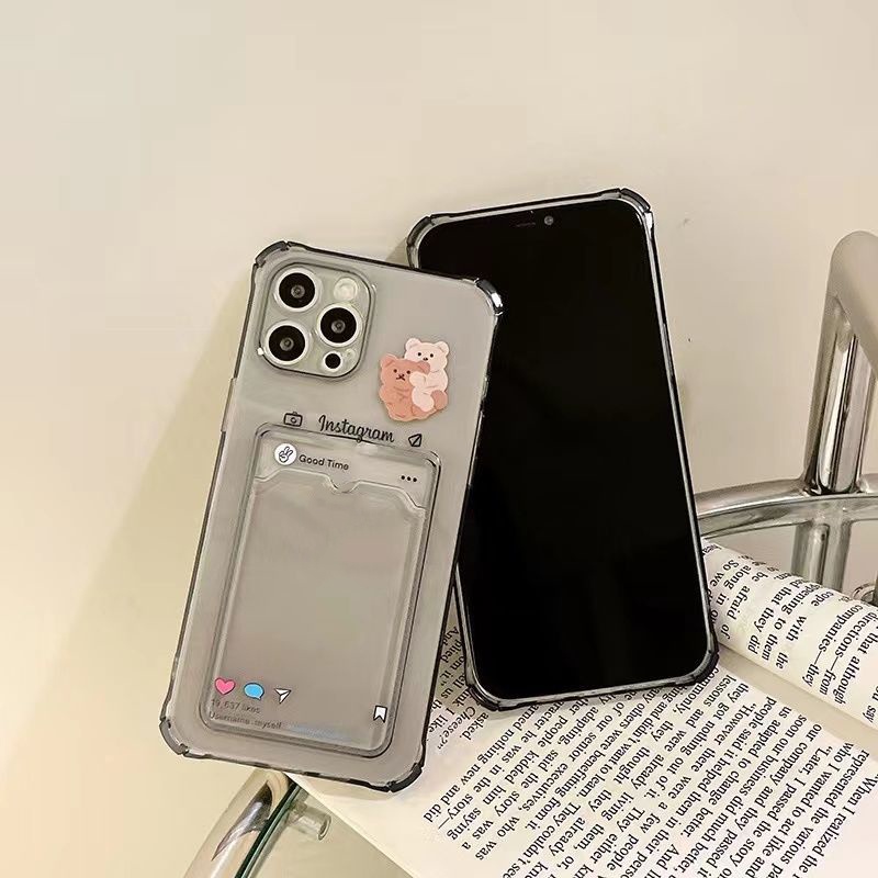 Soft Case Silikon TPU Transparan Motif Beruang Untuk IPhone 13 12 Mini 11 10 Pro XS Max X XR 8 7 6 6S Plus SE 2020