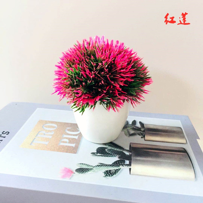 Satu7an PBP33 Tanaman Bunga Plastik Pot Tanaman Hias Bunga Stargrass Dekorasi Rumah Artificial-7