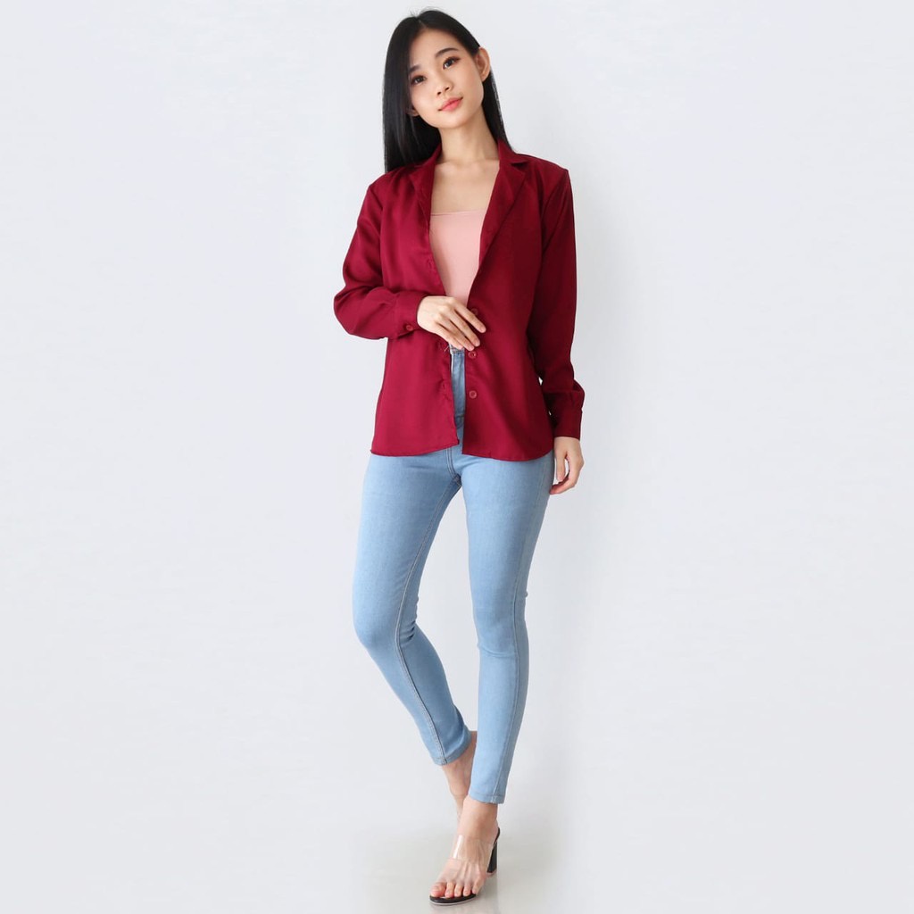 KEMEJA CASUAL WANITA / ALEN TOP / KEMEJA KOREAN STYLE / KEMEJA POLOS