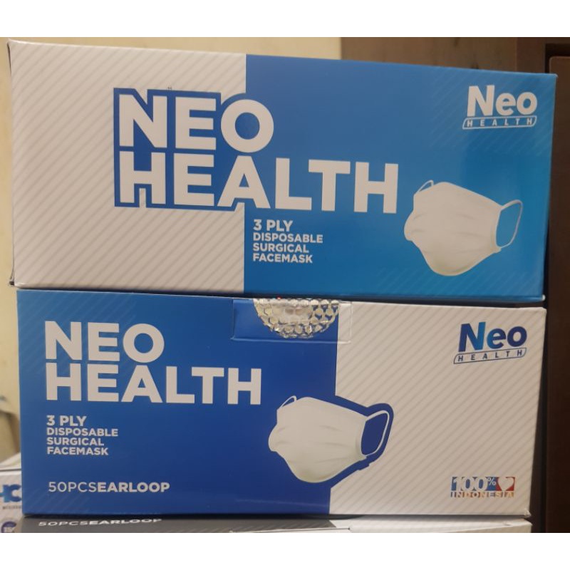 Masker Medis Neo Health 3 ply isi 50 pcs Earloop medis izin kemenkes