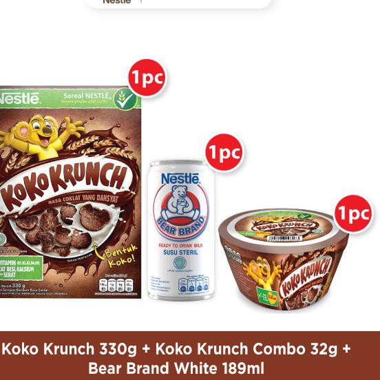 

[KODE 987] Nestlé Koko Krunch Cereal Box + Bear Brand RTD Milk Tin + Koko Krunch Combo Pack - Parce