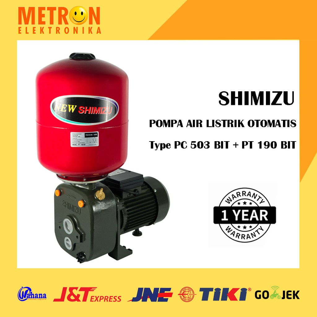 SHIMIZU PC 503 BIT + PT 190 BIT (RED) DEEP WELL PUMP + TANGKI / POMPA AIR / PC503BIT