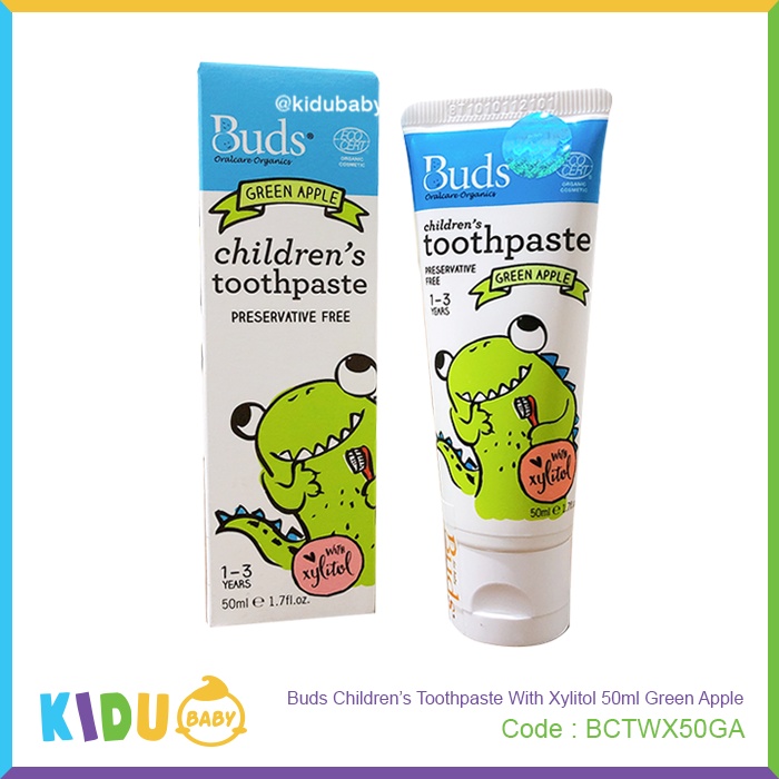 Buds Organics Children's Toothpaste With Xylitol 50ml Kidu Baby