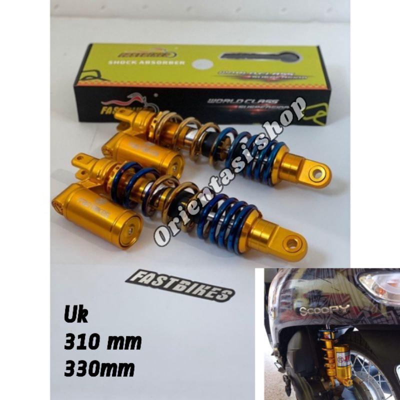 Shockbreaker fastbikes twotone 310mm shock tabung bawah fastbikes 310mm dan 330 mm beat mio scoopy vario dll