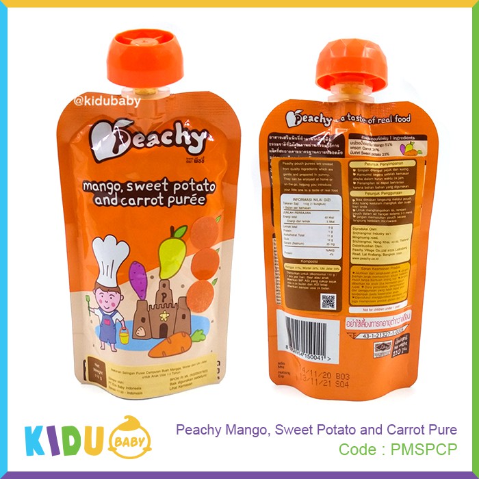 Peachy Puree dan Smoothie Snack Sehat Bayi / Cemilan Sehat Bayi &amp; Anak / Kidu Baby