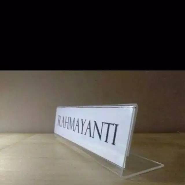 

Name tag akrilik uk 7x20, acrylic kartu nama uk 7x20