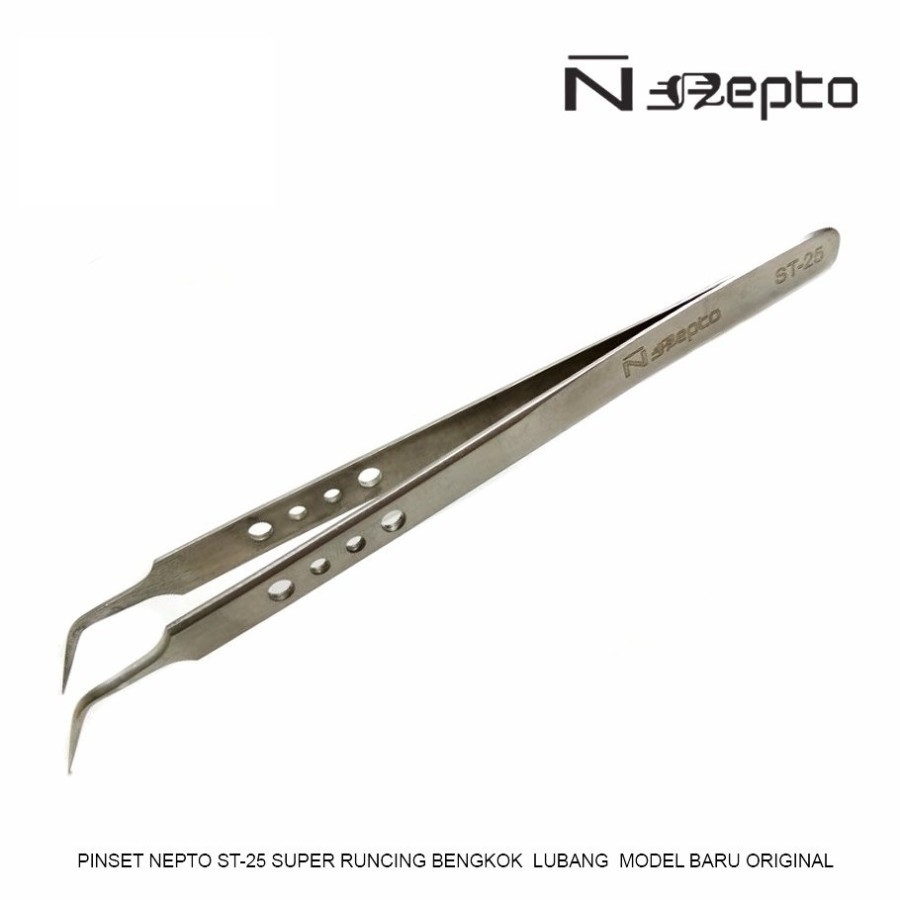 Original Nepto Pinset Lubang Bengkok Super Runcing Type ST 25