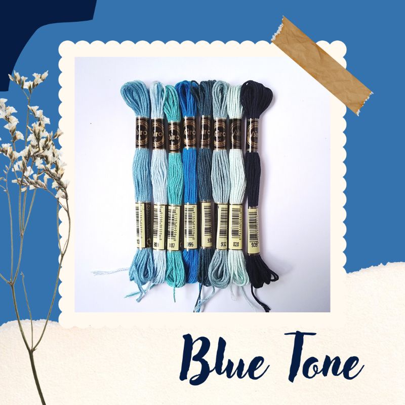 Benang Sulam AIRO - Embroidery Thread - BIRU 2