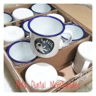 CUSTOM SATUAN Mug Vintage Enamel Cup Cangkir Gelas 