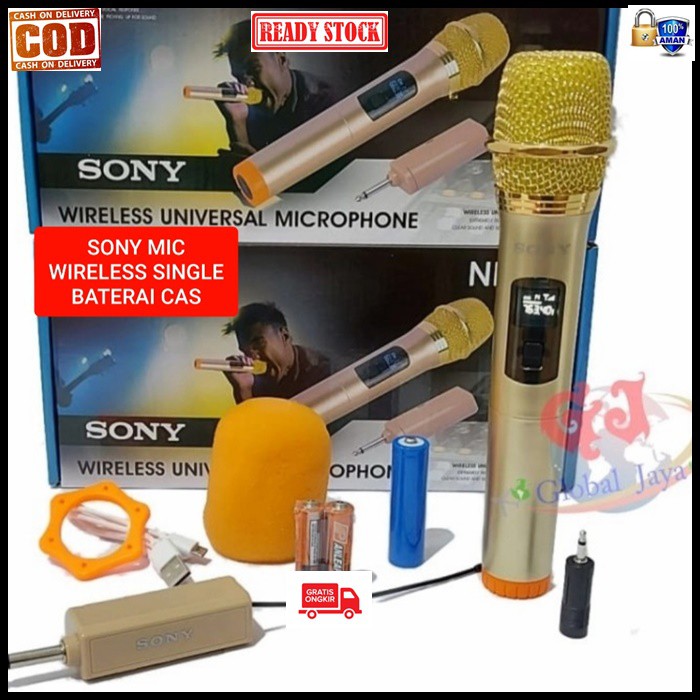 G492 SONY OEM MIC WIRELESS MICROPHONE CAS CASAN BATERAI CHARGER UHF MIK KARAOKE Mic single pro vocal