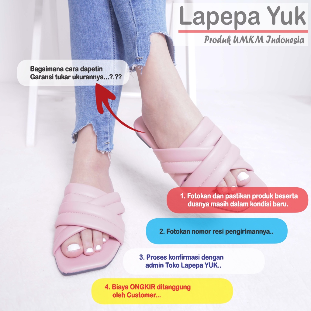 LAPEPA YUK - Sandal Wanita Teplek SHEILA ALL COLOR Sendal Cewek Flat Kasual Model Silang 3 Unik Size 36 37 38 39 40 Lucu Jalan Casual Santai Rumah Slop Warna Hitam Putih Sandals Pergi Selop Premium Original Kekinian Terbaru Shoes Mall Official Store