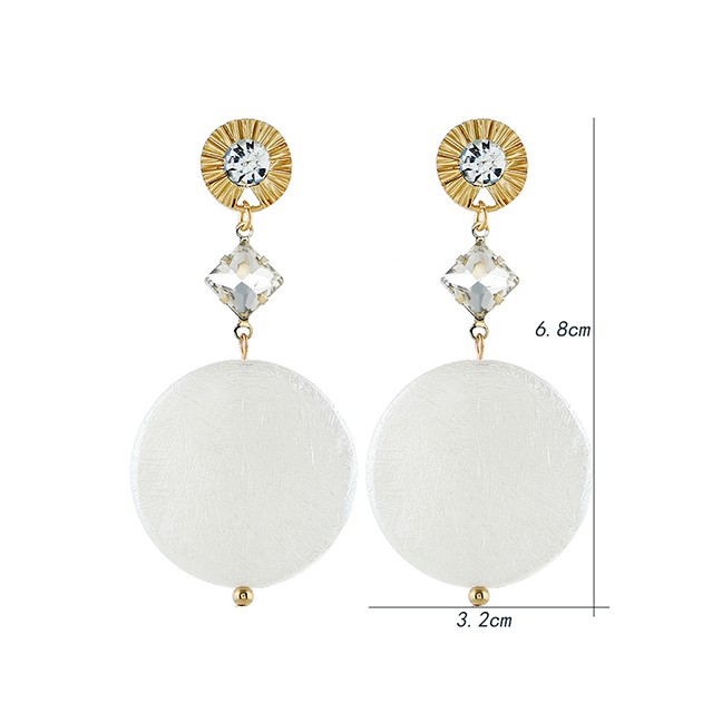 LRC Anting Tusuk Fashion Gold Gemstone Long Earrings F40644