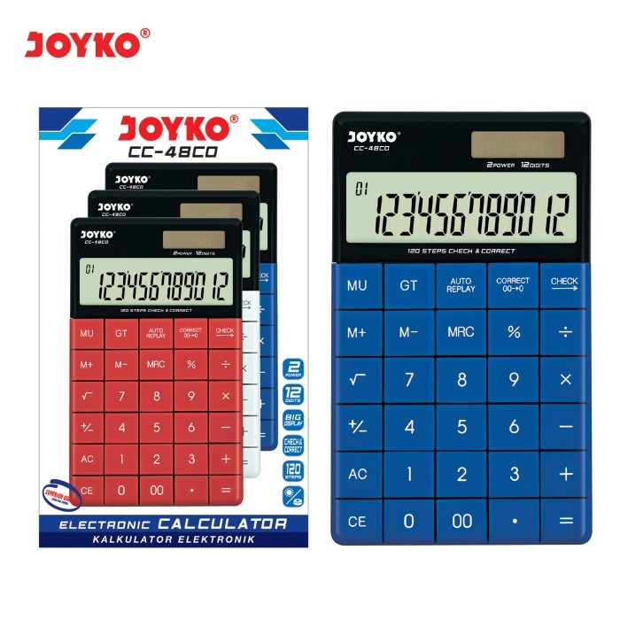 

CALCULATOR / KALKULATOR JOYKO CC-48CO Blue / 12 Digits / Check Correct