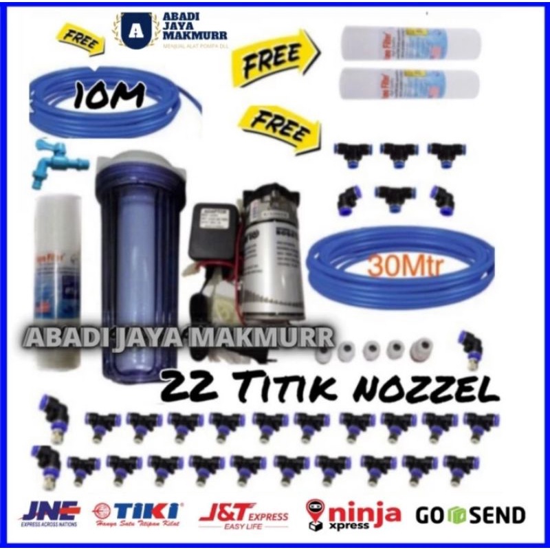 Mesin Kabut Walet Lengkap Set 22 Titik Nozzle Sprayer Misting Kabut
