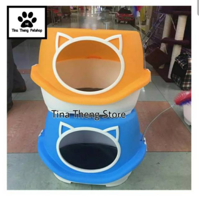 Tempat Pasir Kucing With Spring Funny Toys