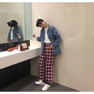  Celana  Panjang Casual Model  Longgar Pinggang Karet Motif 