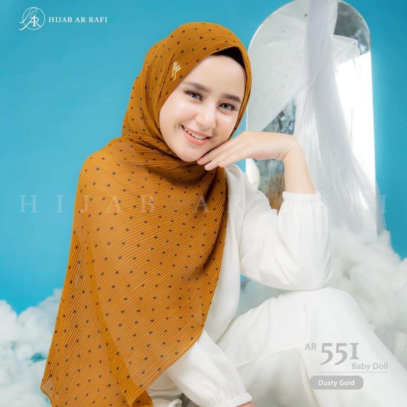 Arrafi Jilbab Hijab Pashmina Plisket Motif Terbaru AR 551 Pashmina Plisket Original by Ar Rafi