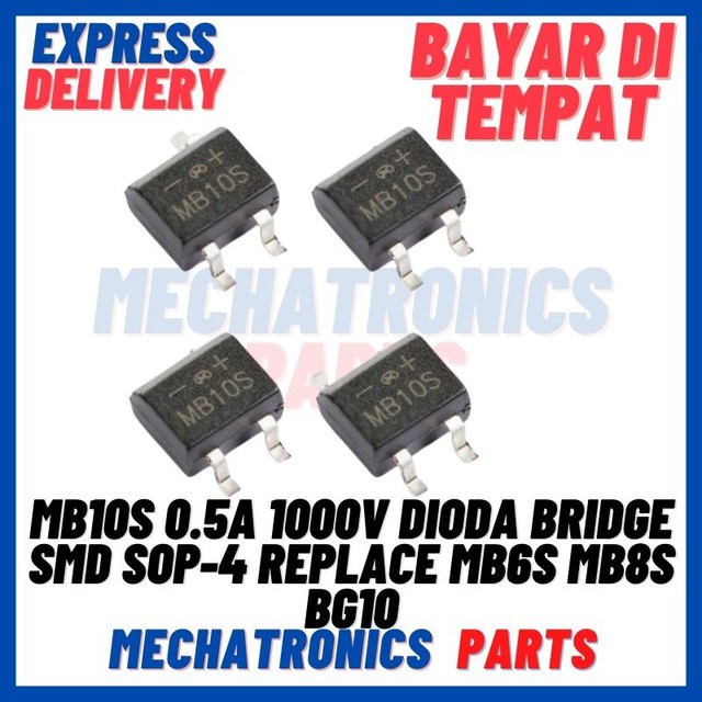 [ICS-9011] MB10S 0.5A 1000V DIODA BRIDGE SMD SOP-4 REPLACE MB6S MB8S BG10