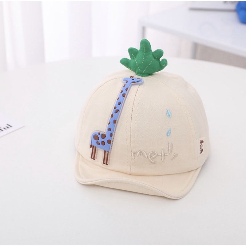 Topi Anak Bayi Balita Impor Model MET Jerapah Anak Laki Laki Anak Perempuan/ Baby Kid Toddler Hat Cap-Met Beige