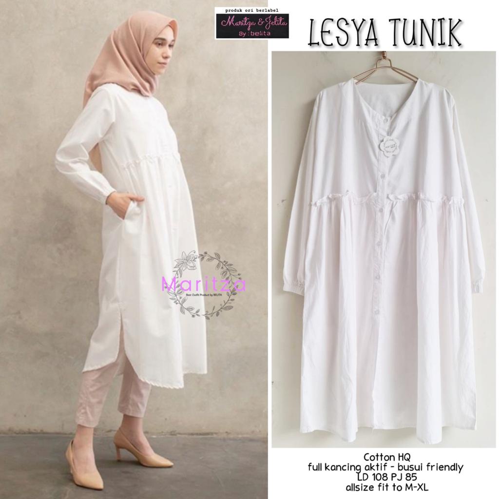 LESYA TUNIK POLOS BUSUI PUTIH ORI MARITZA