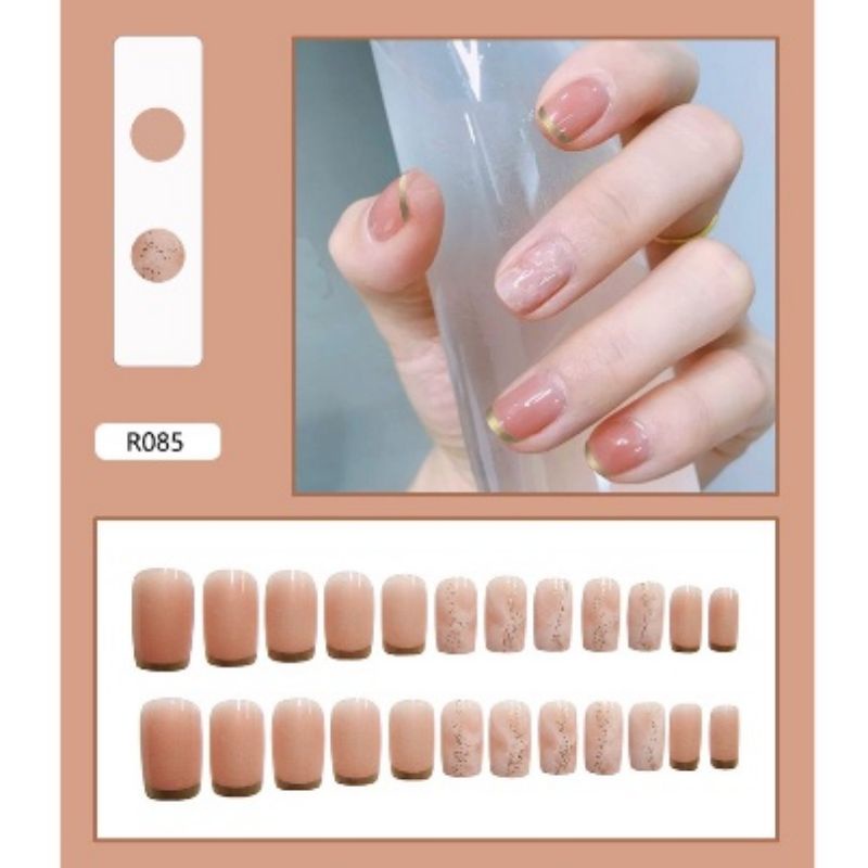 (24 pcs) Kuku Palsu 3d / Fake Nail Art dan Lem