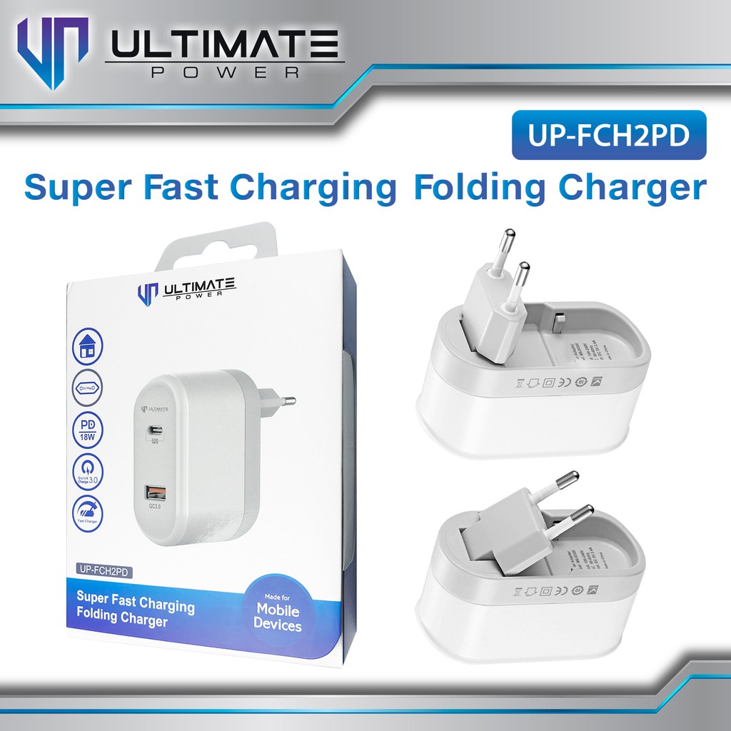Charging Super Fast Ultimate Power Folding Charger PD + QC 3.0 Original 100%