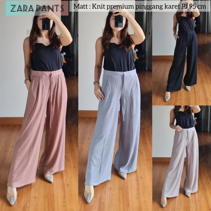 CELANA KULOT KNIT ZAHRA PANTS/CELANA PANJANG KNIT TERLARIS