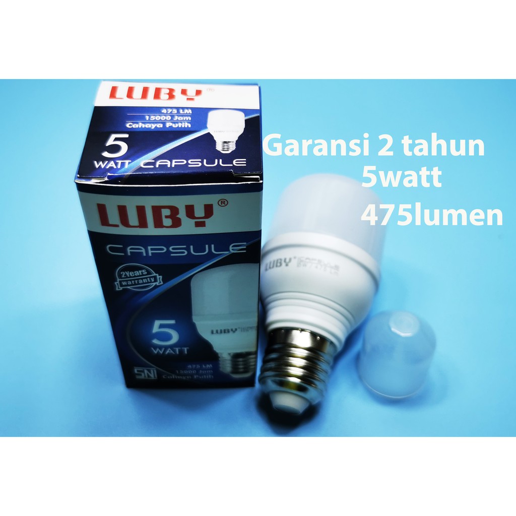 Lampu LED CAPSULE 5 watt Merk LUBY Cahaya Putih Garansi 2 tahun