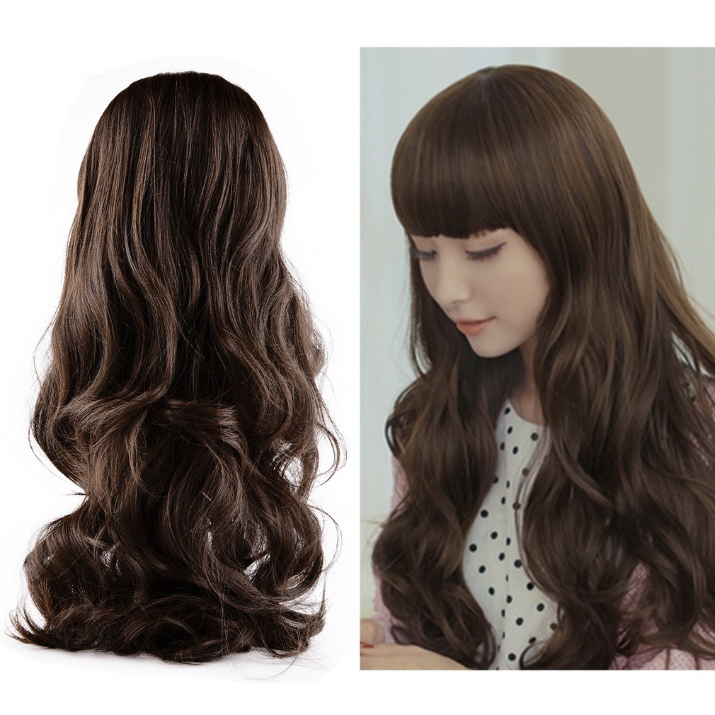 Rambut Palsu Baru Modis Wanita Long Wavy Curly Yang Cantik Rambut Palsu Baru Modis Wanita Long Wavy Curly Yang Cantik