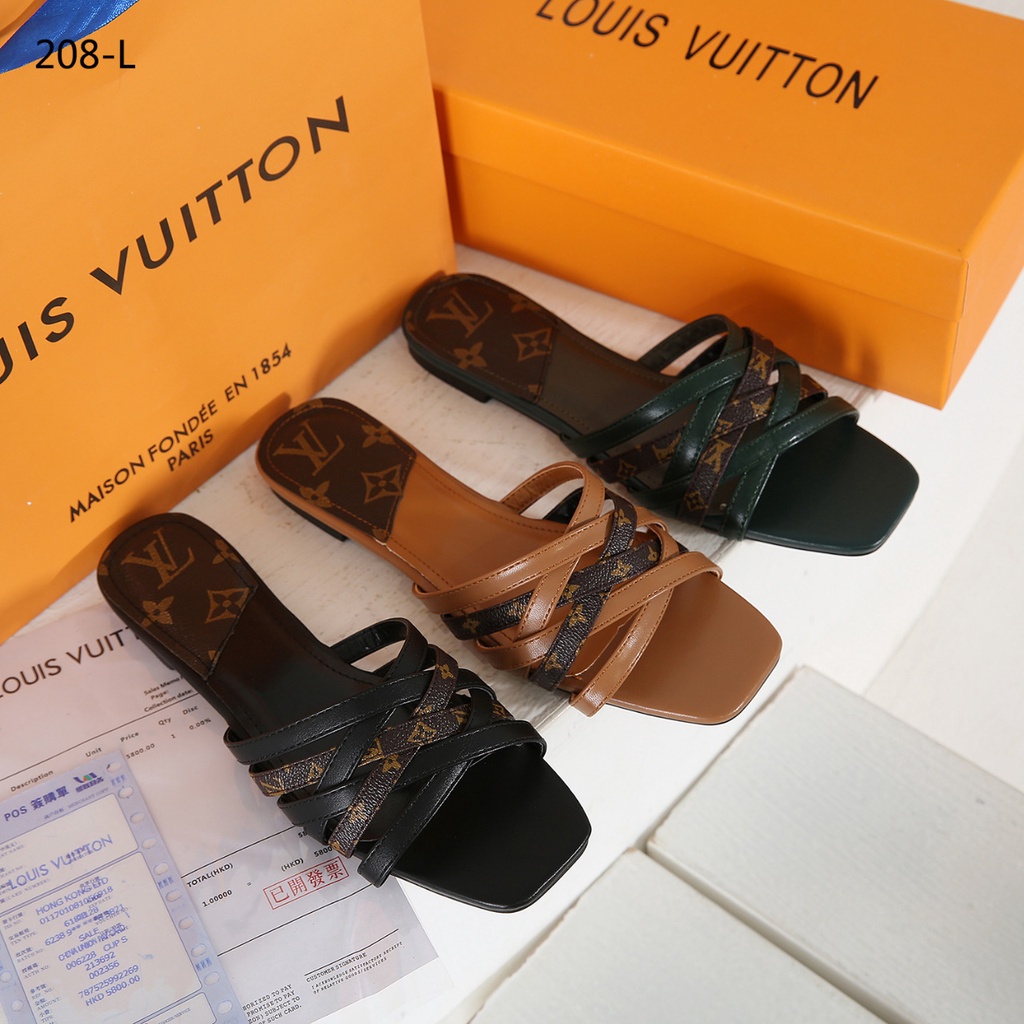 Sandal LV Louis Vuitton With Paperbag 208-L
