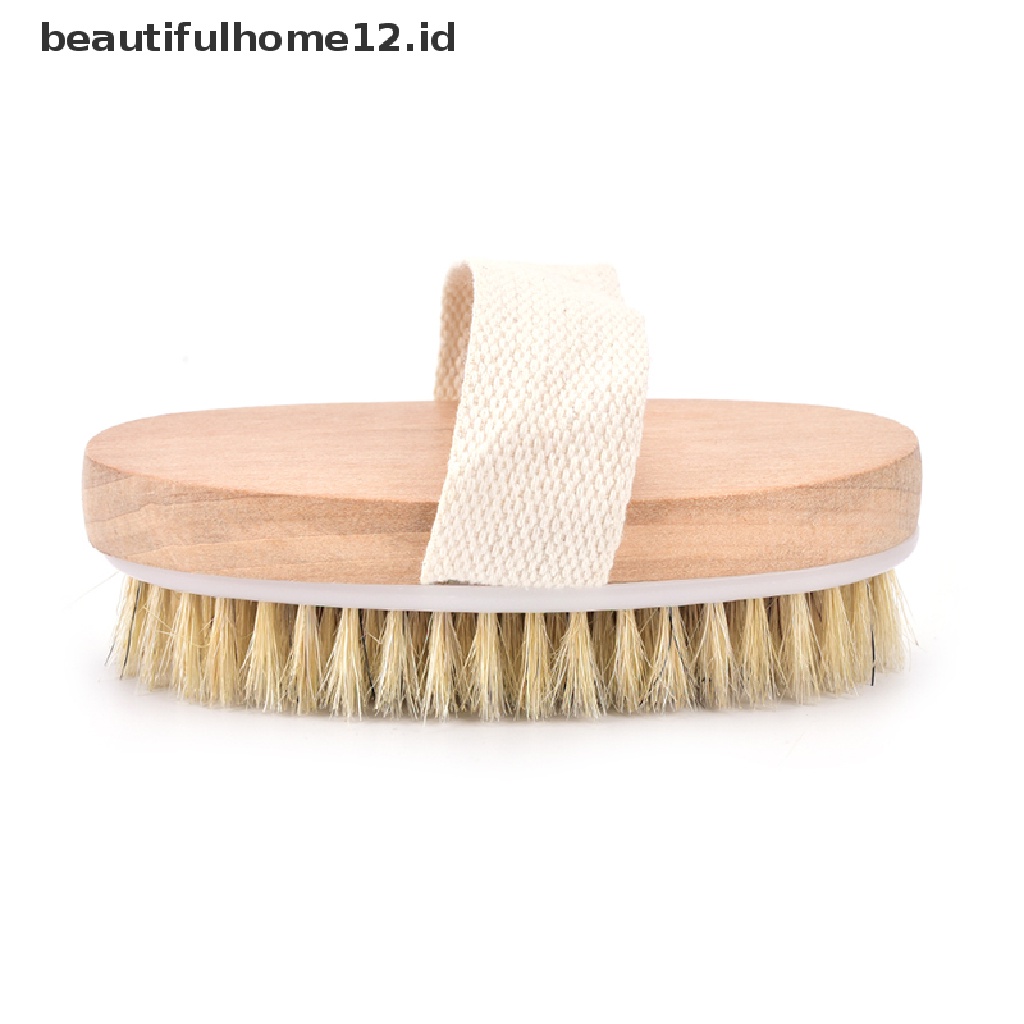 【beautifulhome12.id】 New 1pc dry skin body natural bristle brush soft spa brush bath massager home .