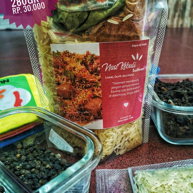 

Basmati Ori 250gr + Bumbu Kebuli (Paket Nasi Kebuli) FREE KISMIS PREMIUM