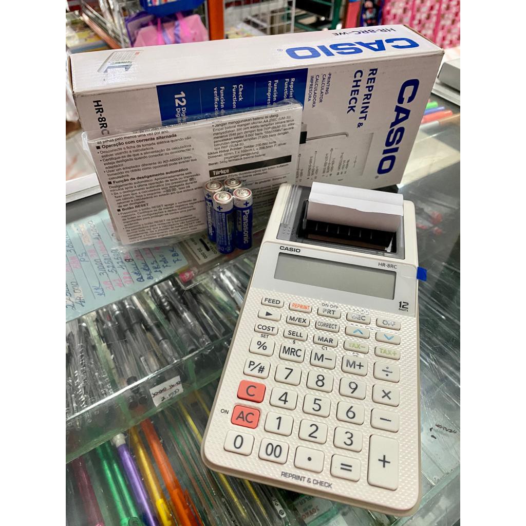 

CASIO HR-8RC - Putih - Kalkulator Cetak/Kasir - 12 digit