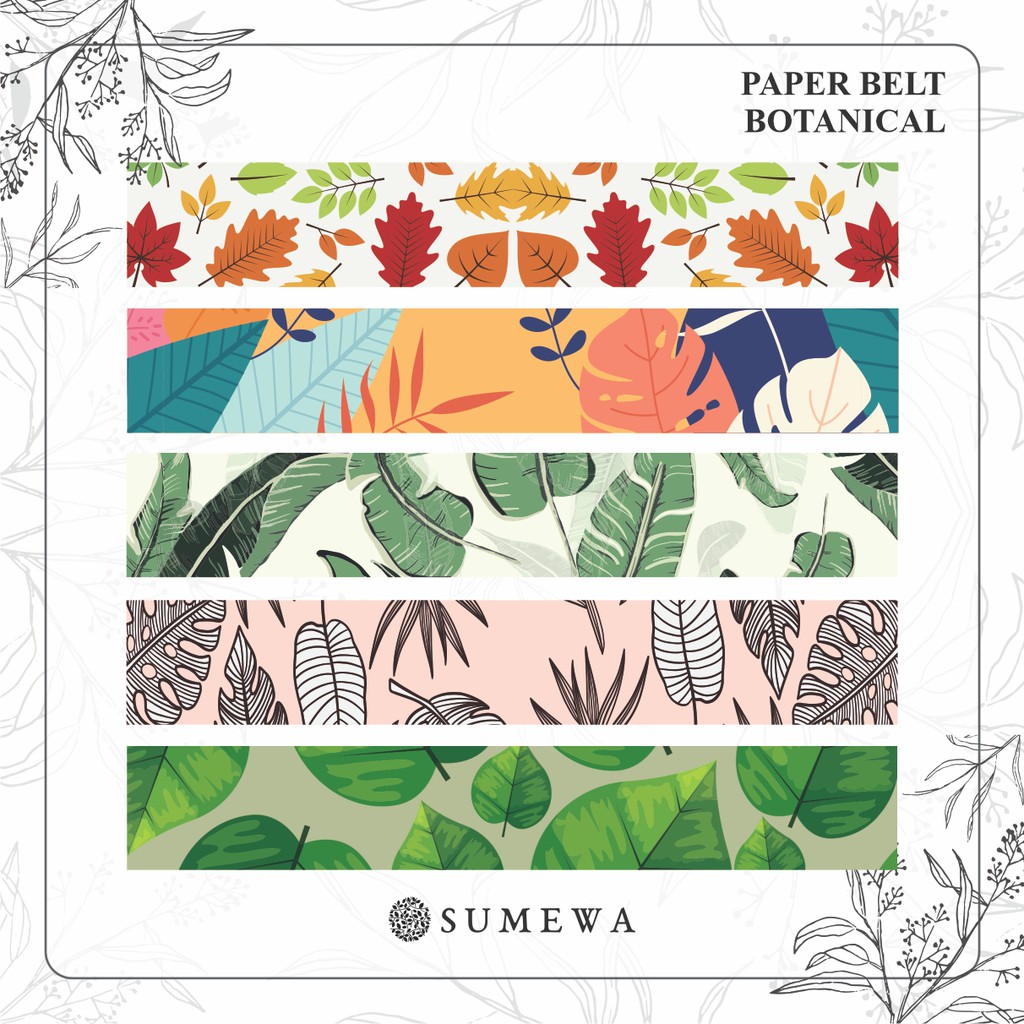 

Paper Belt / Paper Sleeve / Label Segel Box / Packaging Sleeve / Label Box Hampers Souvenir Goodie bag Ulang Tahun - Botanical
