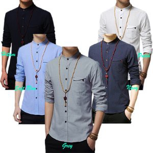 Kemeja Lengan Panjang Polos Koko Pria Muslim Lengan Panjang Baju Atasan Pria Zyan Elloyfashion