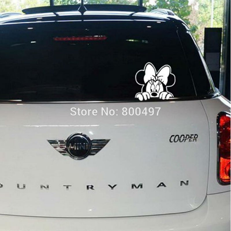 Tempelan Stiker Mobil Mickey Minnie Reflector Kualitas Import