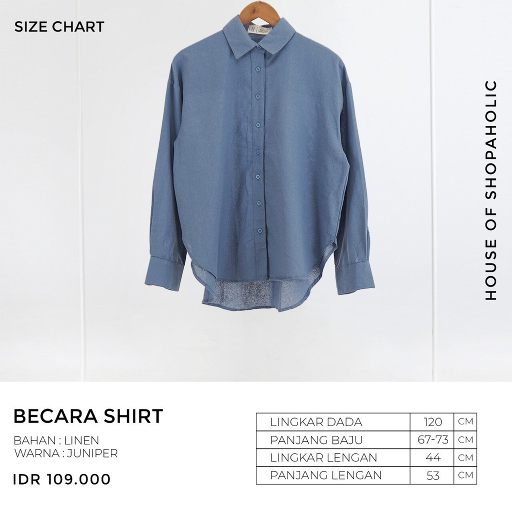 Hosofshopaholic - BECARA SHIRT - Pakaian Wanita - Atasan - Basic Shirt - Kemeja Wanita - Kemeja Linen - Allsize-5