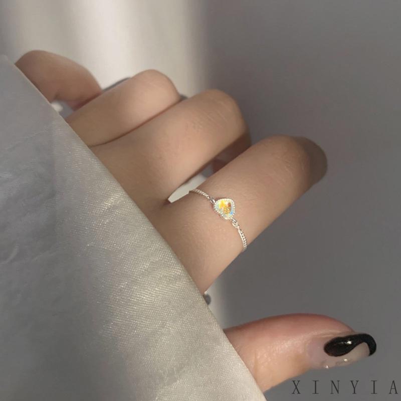 Xia.id Cincin Jari Telunjuk Wanita Desain Rantai Hati Simple Mewah