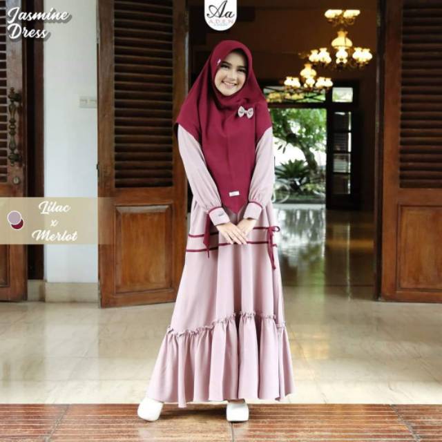 Jasmine dress set Khimar by Aden hijab gamis premium gamis pesta formal