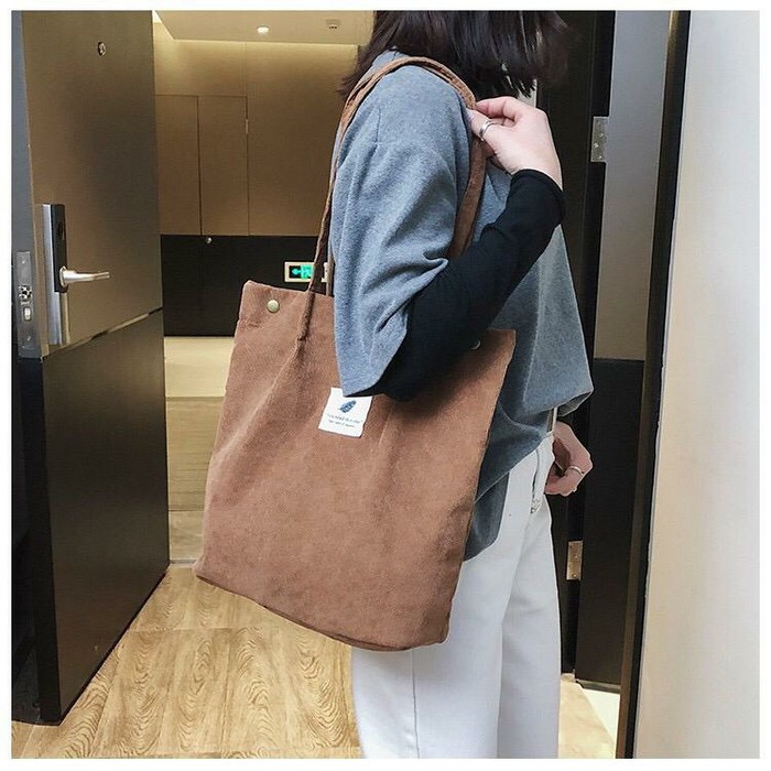 Tote Bag Corduroy Tas Slempang Wanita Corduroy Tote Bag - TB077