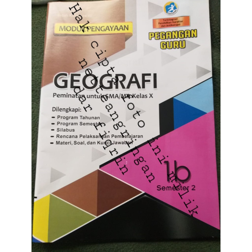 Buku Pegangan Guru Geografi SMA K13 Kelas 10 11 X XI Semester 2 revisi 2018 kharisma